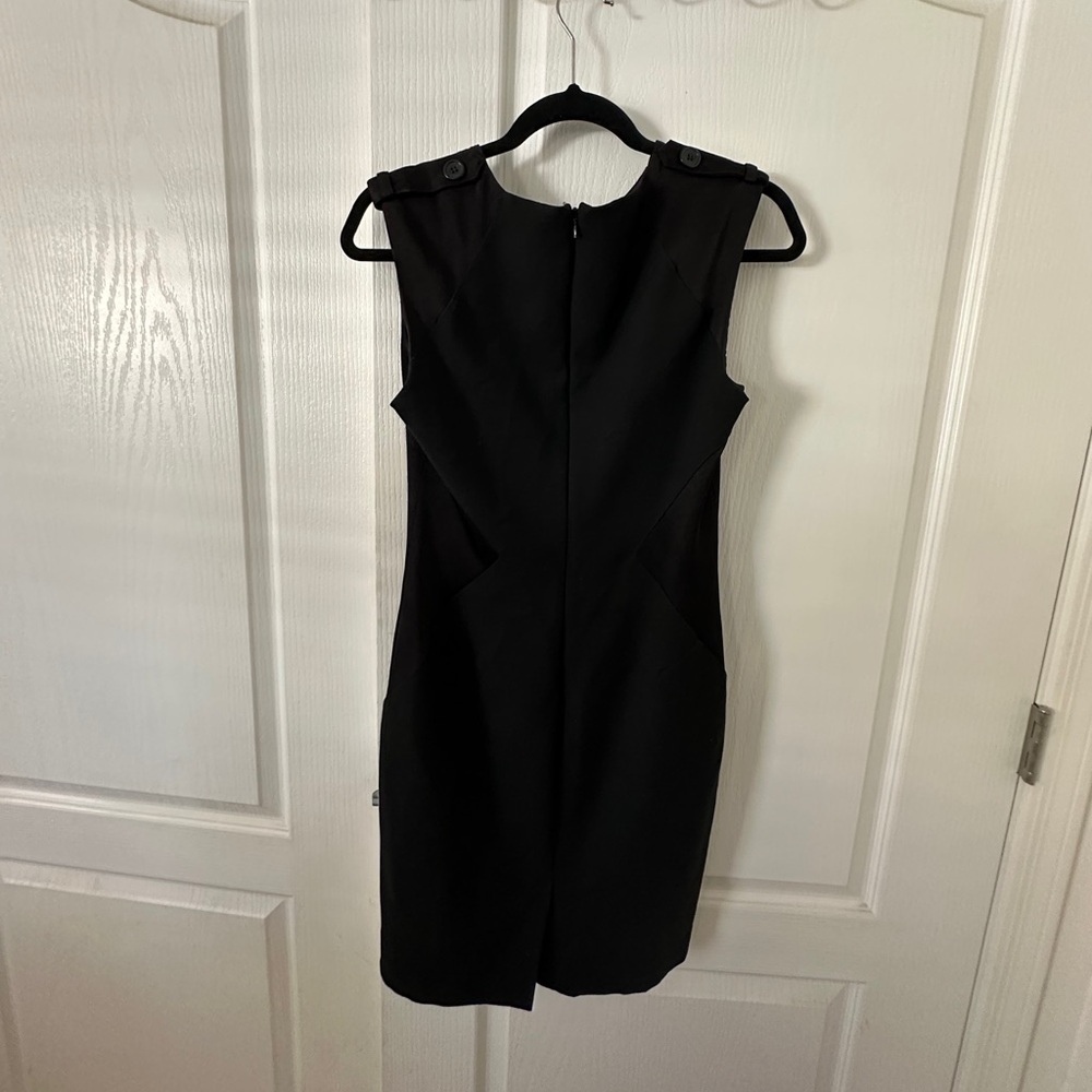 Bebe Black Tailored Waist Midi Dress